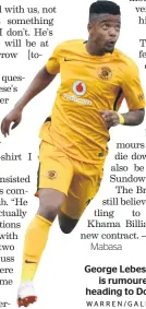  ?? / LEE WARREN/GALLO IMAGES ?? George Lebese of Chiefs is rumoured to be heading to Downs.