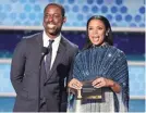  ?? NBCU VIA GETTY IMAGES ?? Sterling K. Brown and Susan Kelechi Watson were Golden Globes presenters.
