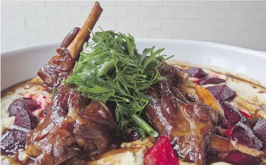  ?? DAVE SIDAWAY ?? For the mother who loves to dine in cool and casual style, La Salle à Manger delivers. Try the red-wine-braised goat dish.