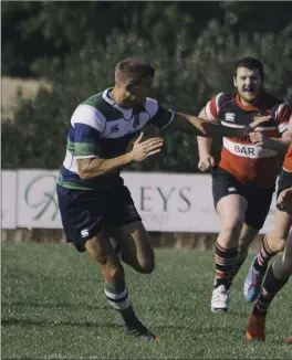  ??  ?? Wicklow RFC on the attack during their Leinster League game against Suttonians. Photo: Leanne Sullivan.