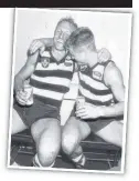  ??  ?? WE DID IT: Ablett and Robert Scott celebrate winning through to the grand final.