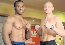  ?? Picture: GALLO IMAGES/LEFTY SHIVAMBU ?? KNUCKLING DOWN: Thabiso Mchunu, seen with Ricards Bolotniks of Latvia, will face Thomas Oosthuizen at Emperors Palace on September 1.