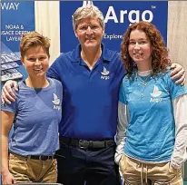  ?? COURTESY OF JEFF FOULK ?? Jeff Foulk smiles with daughters Kelly (left) and Megan. Megan’s Tiktok post helped her dad’s app, Argo — Boating Navigation, receive a huge boost in downloads and reach the top of Apple’s download charts in the navigation category.