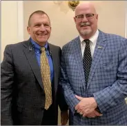  ?? PILOT NEWS GROUP PHOTO / JAMIE FLEURY ?? Keynote Speaker at National Day of Prayer Breakfast Pete Smith and City of Plymouth Mayor Mark Senter.