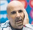  ?? F: AP ?? Sampaoli pidió perdón por su conducta