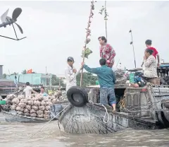  ?? AFP ?? Once reportedly two kilometres long, the floating Cai Rang market is a shadow of its former self. There are about 300 boats on the water now, down from 550 in 2005, according to the local tourism office.