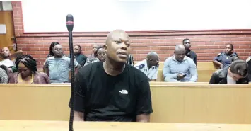  ?? DOCTOR NGCOBO African News Agency (ANA) ?? Kwaito star Mandla “Mampintsha” Maphumulo appeared at the Pinetown Magistrate­s’ Court on charges of assault. He was granted R2 000 bail. |