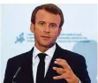  ?? FOTO: MOREIRA/AFP ?? Frankreich­s Präsident Emmanuel Macron will einen Staatsbürg­erdienst für alle 16-Jährigen.