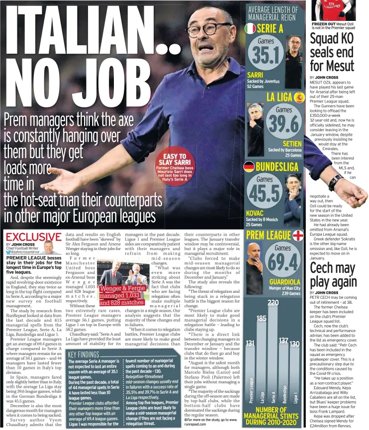  ??  ?? EASY TO SLAY SARRI Former Chelsea boss Maurizio Sarri does not last too long in Italy’s Serie A