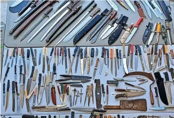  ?? Picture: Gloucester­shire Constabula­ry ?? Some of the knives handed in to police
