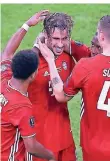  ?? FOTO: AP ?? Matchwinne­r: Javi Martinez im Kreis der Kollegen.