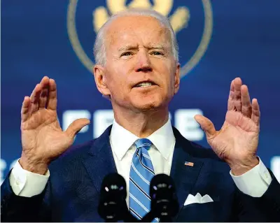  ??  ?? Presidente eletto Joe Biden, 78 anni, mercoledì prossimo diventerà il 46esimo presidente degli Stati Uniti (AP Photo/Matt Slocum)
I precedenti