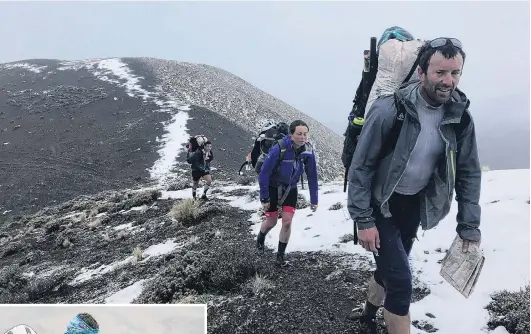  ?? PHOTO: SUPPLIED ?? Off trail . . . Chris Forne (right), Fleur Pawsey and Nathan Faavae during a training trip in North Canterbury two weeks ago.