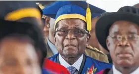  ?? AP ?? Robert Mugabe appeared tired at yesterday’s graduation ceremony.