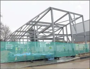  ??  ?? Work continues on Hinckley’s new cadet centre on Brunel Road following the demolition of the former HQ in December last year. Picture: East Midlands Reserve Forces and Cadets Associatio­n