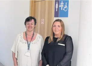 ??  ?? ●●Resident Carole Lindridge (left) with Tracey Little, from Rochdale council, at the opening of the new facility