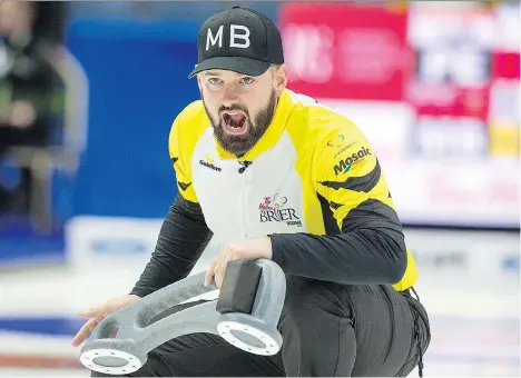  ?? ANDREW VAUGHAN/THE CANADIAN PRESS ?? Winnipeg-based skip Reid Carruthers says the five-rock free guard zone that’s in play at this week’s Canada Cup in Estevan, Sask., will be “neat for the fans to see.” This will be the first Curling Canada event that uses the five-rock free guard zone.