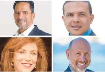  ?? COURTESY ?? Four Broward School Board members are scheduled to be sworn in Nov. 22. They are, clockwise from top left, Rod Velez, Jeff Holness, Allen Zeman and Brenda Fam.