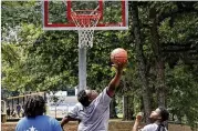  ?? NATRICE MILLER/AJC 2022 ?? Although a new basketball court opened in 2022 at Atlanta’s Pittman Park, the group Friends of Pittman Park says the park still suffers from poor upkeep and needs more funding.