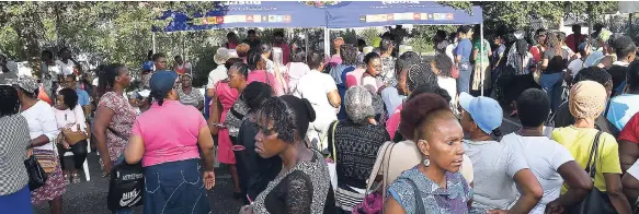 ??  ?? A section of the large turnout at the Jamaica Cancer Society’s World Mammograph­y Day event on Friday, October 19.