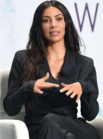  ??  ?? Kim Kardashian speaks on stage with Steve Forbes at the 2017 Forbes Women’s Summit in New York City. (AFP)