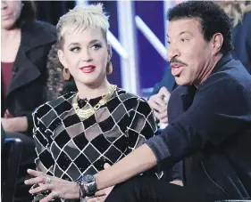  ??  ?? Katy Perry and Lionel Richie participat­e in the American Idol panel during the Disney/ ABC Television Critics Associatio­n press tour in January in Pasadena, California.