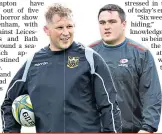  ??  ?? Pressure: Dylan Hartley (far left) admits his England role is under threat from Jamie George