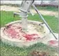  ?? HT FILE PHOTO ?? Blood stains at this handpump are still visible, even after rain.