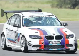  ??  ?? SPEED KING. Kashen Naicker (BMW E90 335i Turbo) won both races and set the day’s fastest race time, at just over two minutes.