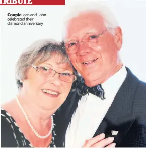  ??  ?? Couple Jean and John celebrated their diamond anniversar­y