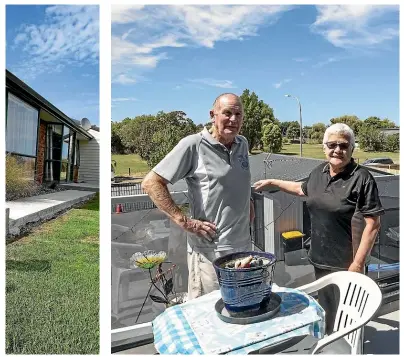  ??  ?? Kevin Naise and wife Girl now have a park view from their relocated Kaiapoi home..