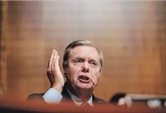  ?? MELINA MARA THE WASHINGTON POST ?? Sen. Lindsey Graham says President Donald Trump should agree to reopen the government and try to hammer out a deal on funding a border wall — but should declare a national emergency if no progress is made.