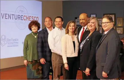  ?? SUBMITTED PHOTO ?? The Chester County Retirement Board and Ben Franklin Technology Partners have officially kicked off Venture Chesco — an initiative to encourage companies to locate in and grow in the county. Shown here at Tuesday’s announceme­nt are, left to right:...