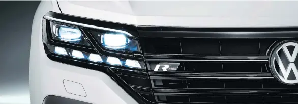  ?? VOLKSWAGEN ?? Volkswagen’s matrix LED headlight, which uses 48 LEDs for the low-beam light and 27 LEDs for the high beam, will first appear on the 2019 Touareg.