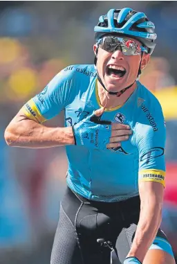  ?? Picture: AP. ?? Magnus Cort Nielsen celebrates his stage win.