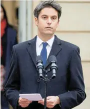  ?? /Reuters ?? Next generation: Education minister Gabriel Attal will replace outgoing Elisabeth Borne as prime minister.
