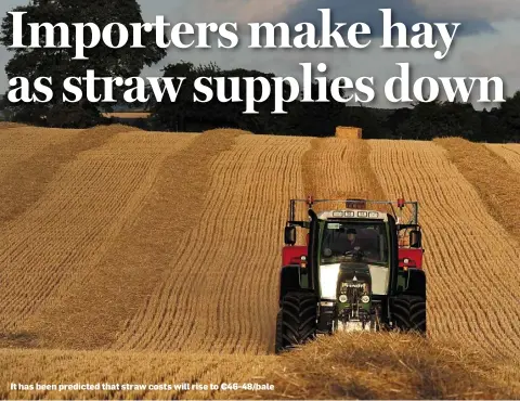  ??  ?? It has been predicted that straw costs will rise to €46-48/bale