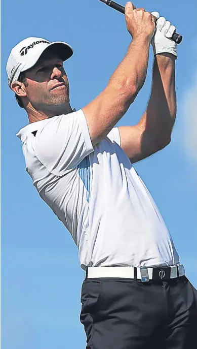  ??  ?? Welshman Bradley Dredge takes a one-stroke lead into today’s final round.
