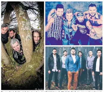  ??  ?? De gauche à droite et de haut en bas : Les Finistérie­ns de Mask Ha Gazh. Le groupe barcelonna­is Che Sudaka, tête d’affiche de cette seconde édition du Festi’M. Epsylon et l’élégance d’un rockfolk (Photo Nicolas Michon).