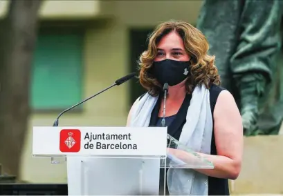  ?? EP ?? Imagen de la alcaldesa de Barcelona en una rueda de prensa reciente