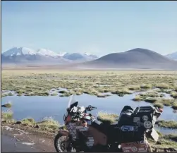  ??  ?? breath-taking: The scenery along the way and Dr Targett’s trusty bike “Sir Michael Bikelbey”.