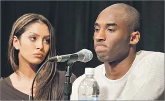  ?? Lori Shepler Los Angeles Times ?? KOBE BRYANT, pictured with wife Vanessa, was 24 when he was accused of raping a hotel clerk in 2003. The charges were dropped after the woman, who faced a deluge of threats, declined to testify.