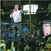  ?? RUDY GUTIERREZ/ASSOCIATED PRESS ?? Former U.S. Rep. Beto O’Rourke speaks to a crowd at a ballpark near Trump’s rally in O’Rourke’s hometown of El Paso. O’Rourke has said he will decide by the end of this month whether to run for president.