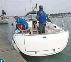  ??  ?? Engage astern and increase revs. When the bow is out far enough to clear the boat ahead, the skipper quickly engages neutral and tells the crew to let go the stern spring