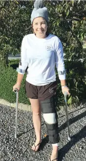  ??  ?? Warragul teenager Hannah Hobbs has undergone a revolution­ary bone transplant operation to seek a pain free and sports filled future.