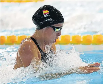  ?? FOTO: AP ?? Jessica Vall quiere luchar por las medallas hoy en la final de los 100 braza, en la que también estará Marina García