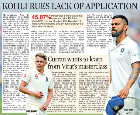  ?? Sam Curran ?? Virat Kohli