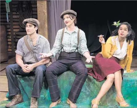  ?? Paul Kennedy ?? NICK MANFREDI, from left, Steph Philo and Maribel Martinez perform in New Swan Shakespear­e Festival’s “As You Like It.”