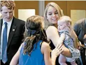  ?? ELISE AMENDOLA/AP ?? Saoirse Kennedy Hill, granddaugh­ter of Ethel Kennedy and her late husband Robert F. Kennedy, before a ceremony naming the Robert Kennedy Navy Ship at the John F. Kennedy Presidenti­al Library, in Boston, Mass.