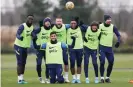  ?? Photograph: Tottenham Hotspur FC/Getty Images ?? A happy Tottenham squad during training on Friday.
